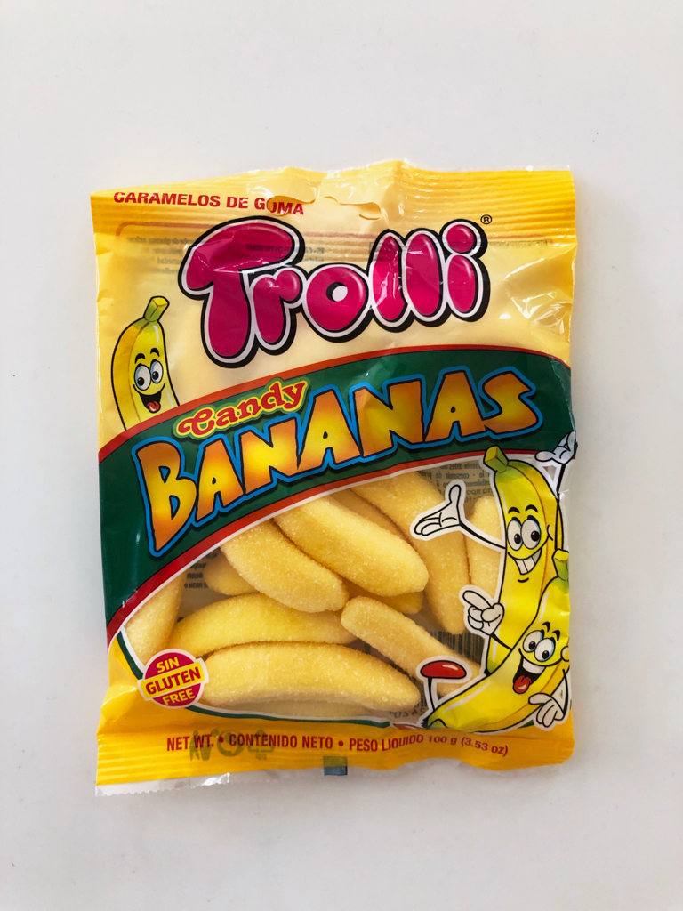 トロリのバナナキャンディーのパッケージ