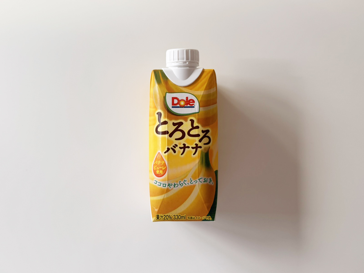 Dole とろとろバナナ パッケージ正面｜黄色デザインと大きなロゴ、バナナイラスト入り実物写真